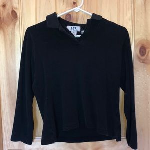 black slightly cropped long sleeve